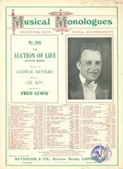 cover: The Auction Of Life (Auction Bridge), Fred Lewis, Gesang, Klavier