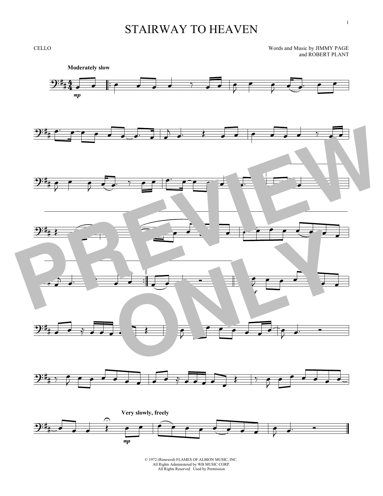 Produktgalerie: Seite 1 von 1 Stairway To Heaven, Led Zeppelin, Violoncello