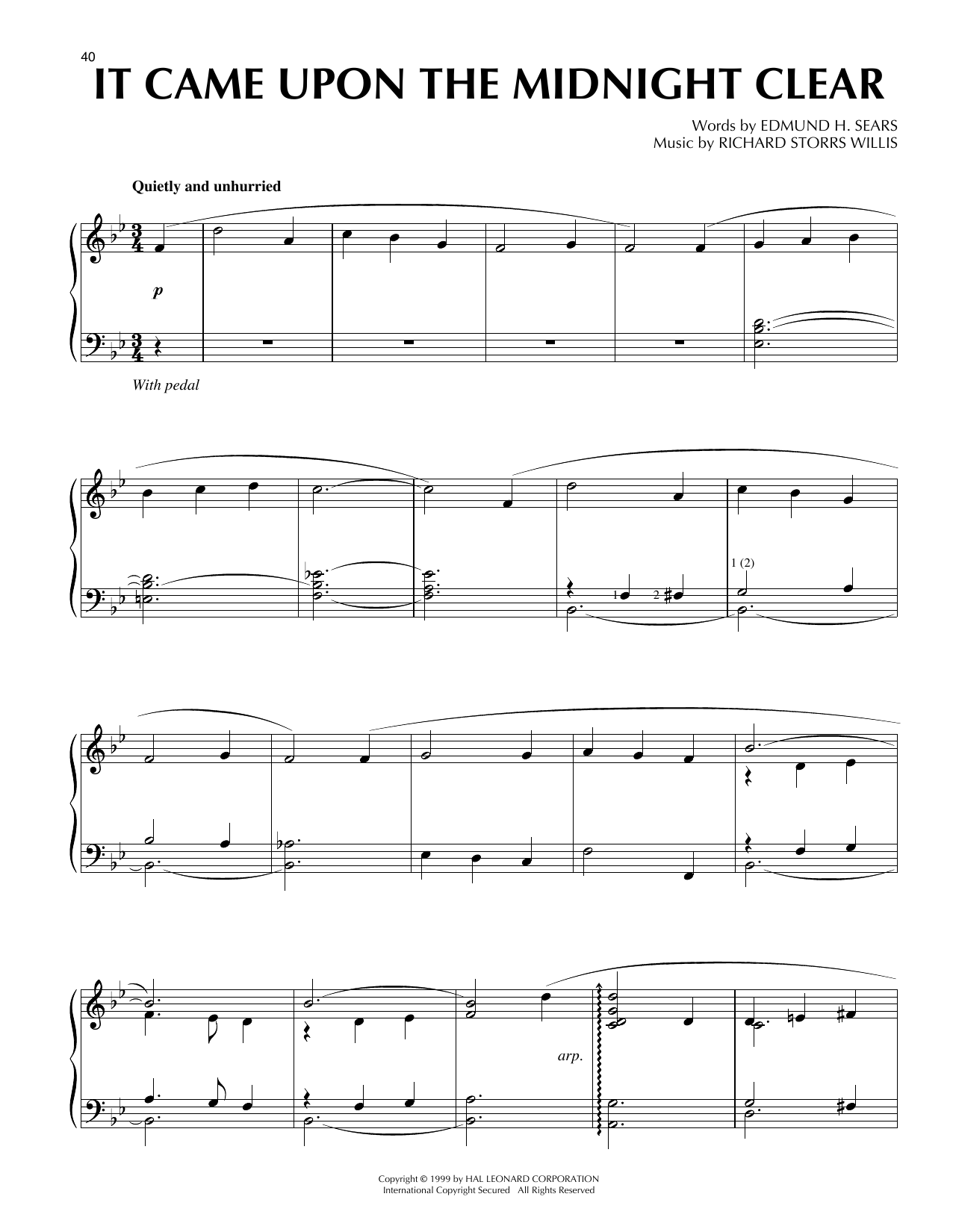 Produktbild zu: It Came Upon The Midnight Clear [Jazz version] (arr. Frank Mantooth)
