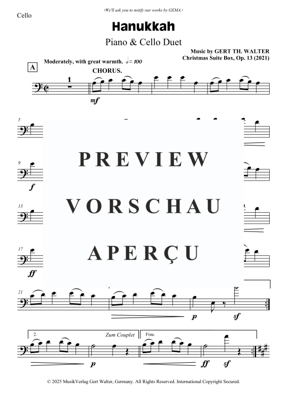 Produktgalerie: Seite 7 von 8 Hanukkah, , Violoncello und Klavier