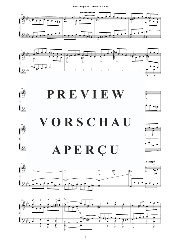 Produktgalerie: Seite 7 von 9 Fuge in C-Moll BWV 537b, , Klavier Solo
