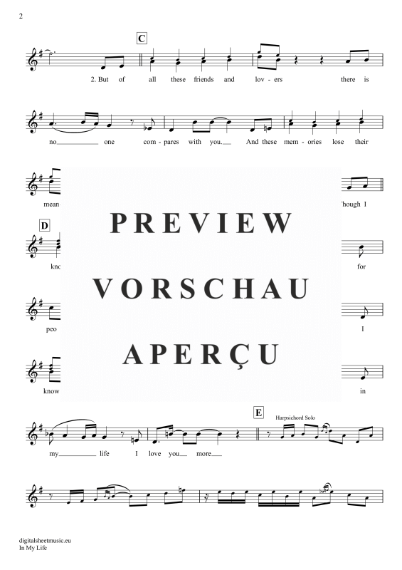 Product gallery: Page 3 of 4 In My Life, Beatles, The, (Alt-Sax)