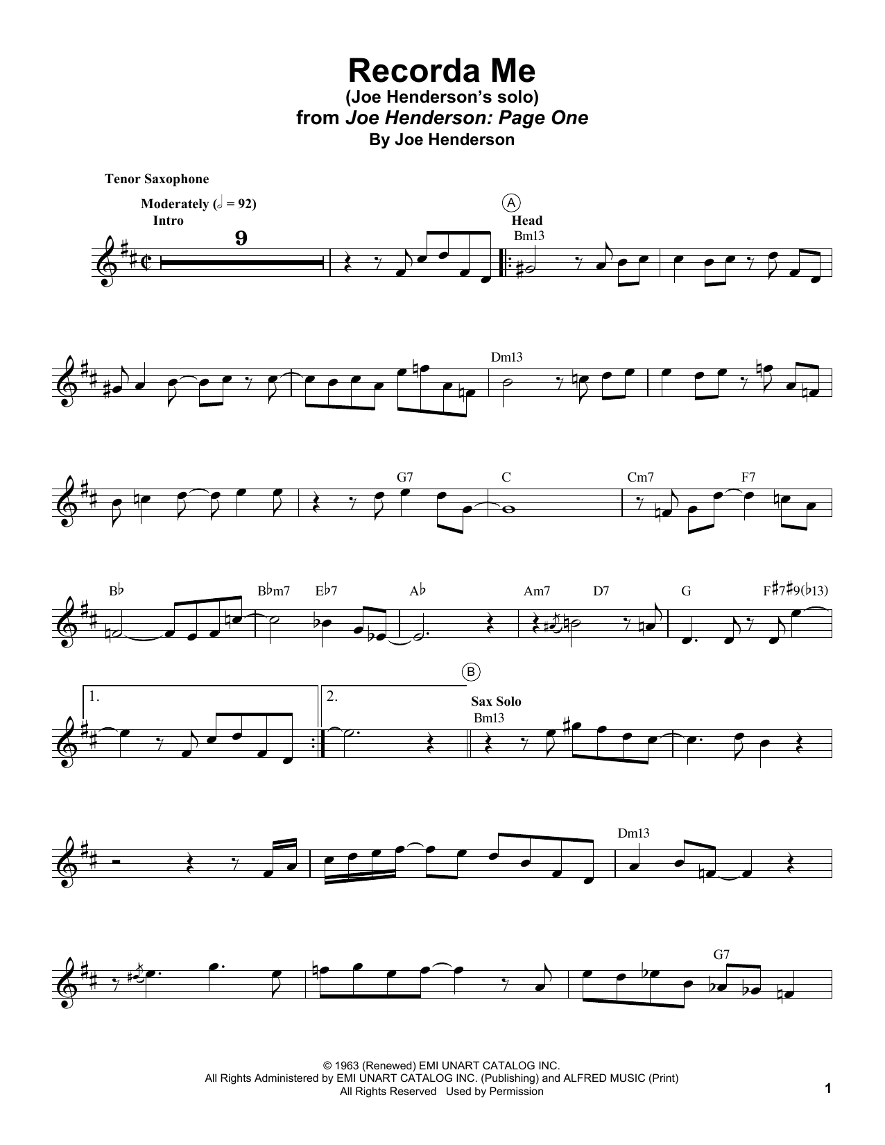 Product gallery: Page 1 of 1 Recorda Me, Joe Henderson