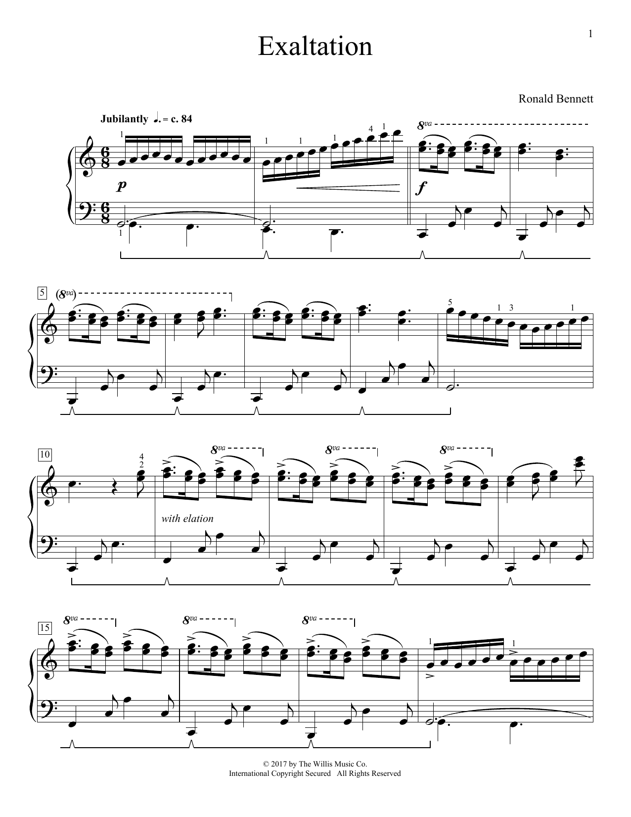 Produktgalerie: Seite 1 von 1 Exaltation, Ronald Bennett, Klavier