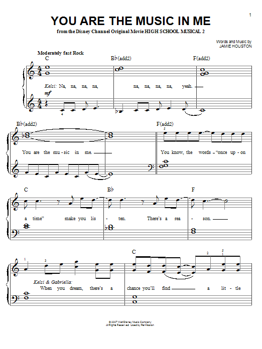 Product picture to: You Are The Music In Me (from High School Musical 2)