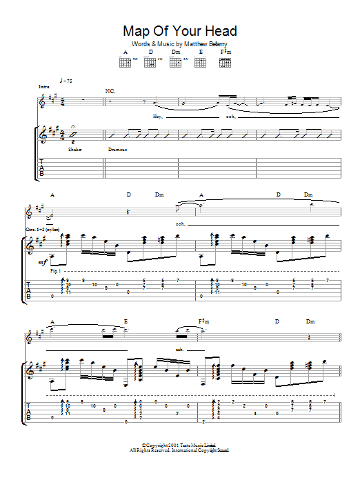 Produktgalerie: Seite 1 von 1 Map Of Your Head, Muse, Gitarre