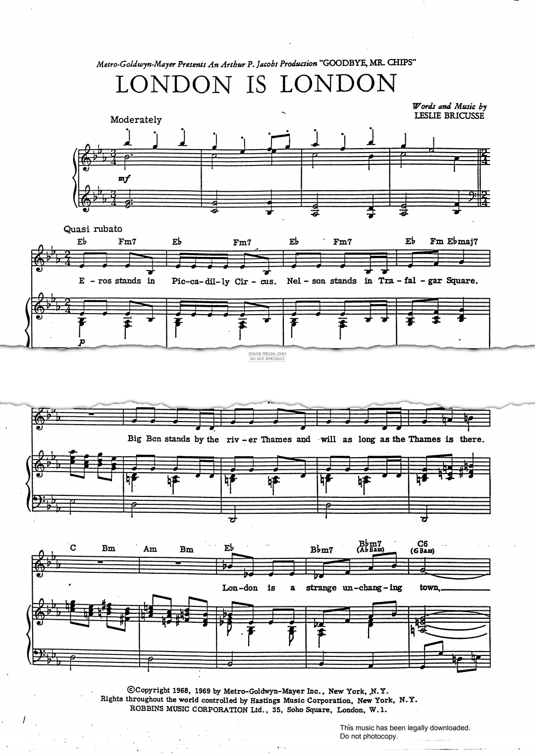 Produktbild zu: London Is London (from 'Goodbye, Mr Chips')