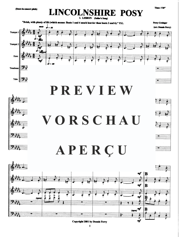 Produktgalerie: Seite 7 von 11 Lincolnshire Posy, , BlechblÀser Quintett