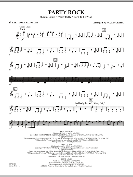 Produktgalerie: Seite 1 von 1 Party Rock - Eb Baritone Saxophone, Paul Murtha, Ensemble