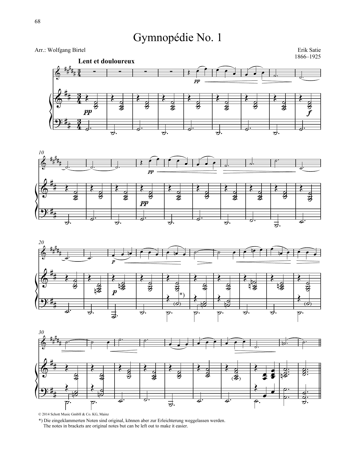Produktbild zu: Gymnopédie No. 1