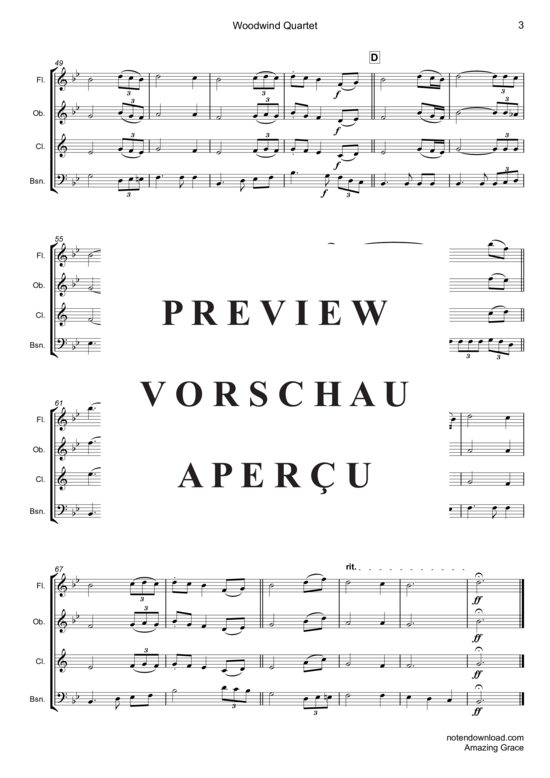 Product gallery: Page 4 of 8 Amazing Grace , Presley, Elvis, (Woodwind Quartet)