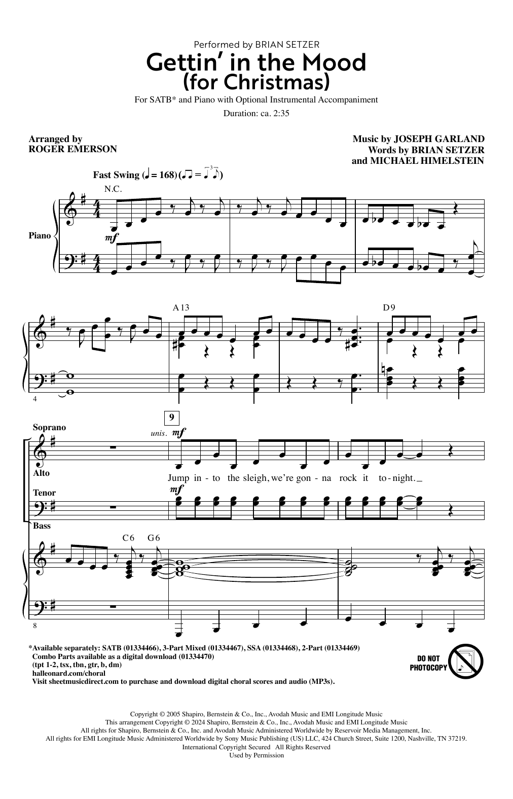 Produktbild zu: Gettin' In The Mood (For Christmas) (arr. Roger Emerson)