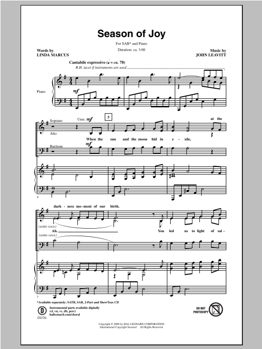 Product gallery: Page 1 of 1 Season Of Joy, John Leavitt