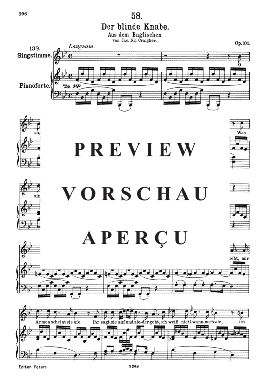 Product gallery: Page 2 of 4 Der blinde Knabe D.833, , High Voice and Piano