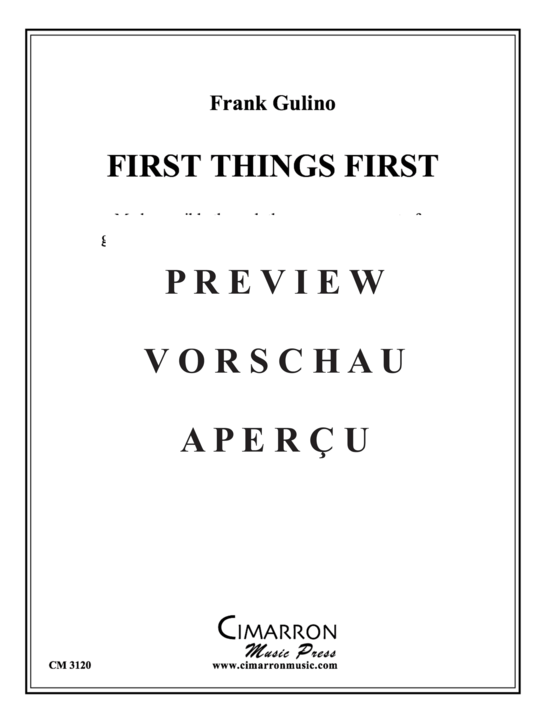 Product gallery: Page 2 of 8 First Things First , , (Bass Trombone/Tuba Solo)