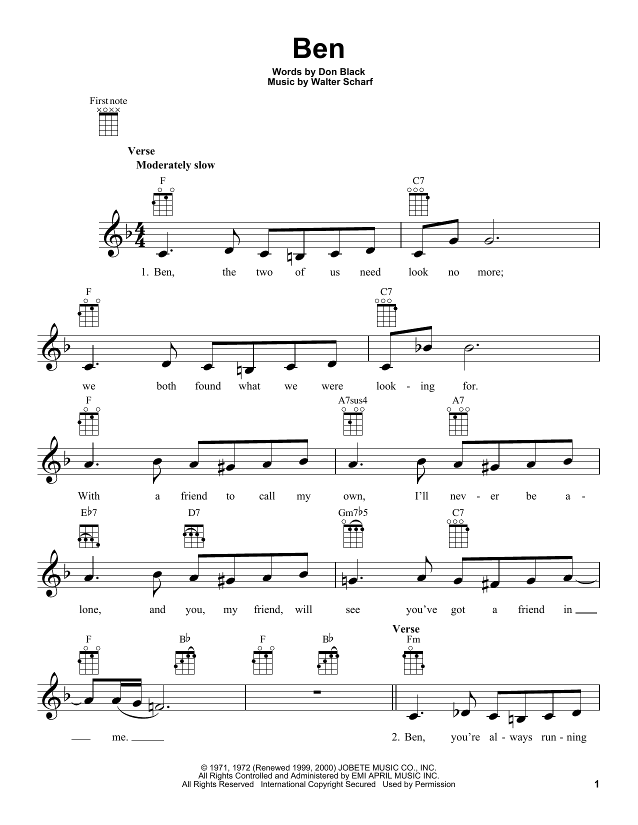 Product picture to:  Ben - Michael Jackson