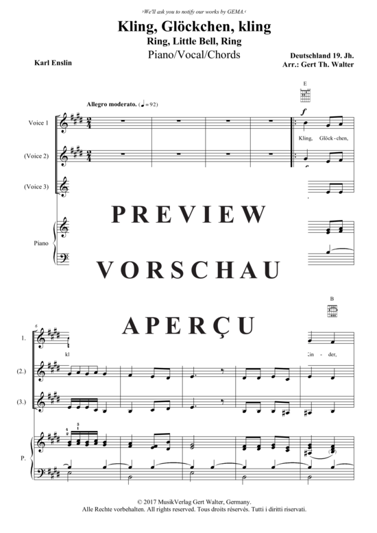 Produktgalerie: Seite 2 von 3 Kling, Glöckchen, kling! , , (1-3 Gesangsstimmen + Klavier)