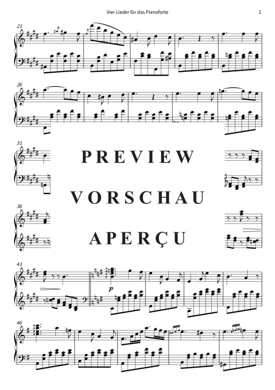 Product gallery: Page 5 of 8 Vier Lieder für das Pianoforte, op. 2 , , Piano Solo