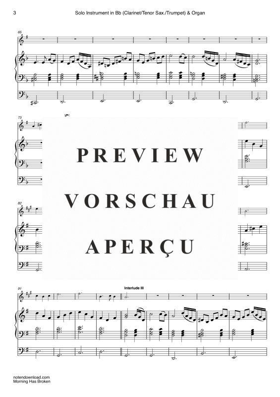 gallery: Morning Has Broken, Stevens, Cat, (Solo Instrument in B: Klarinette, Tenor Sax., Trompete und Orgel)