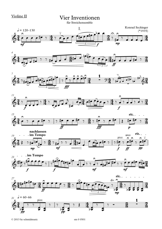 Produktbild zu: Vier Inventionen Konrad Seckinger