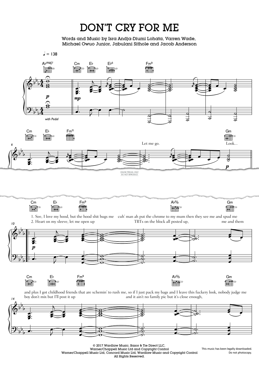 Produktbild zu: Don't Cry For Me