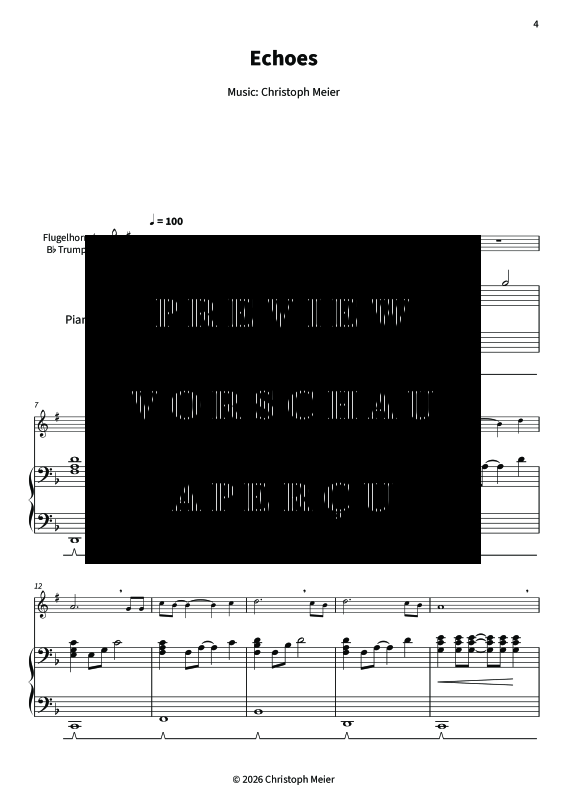 gallery: Echoes - Gentle Melodies for Weddings, Church, and Other Occasions, , Trompete in B und Klavier