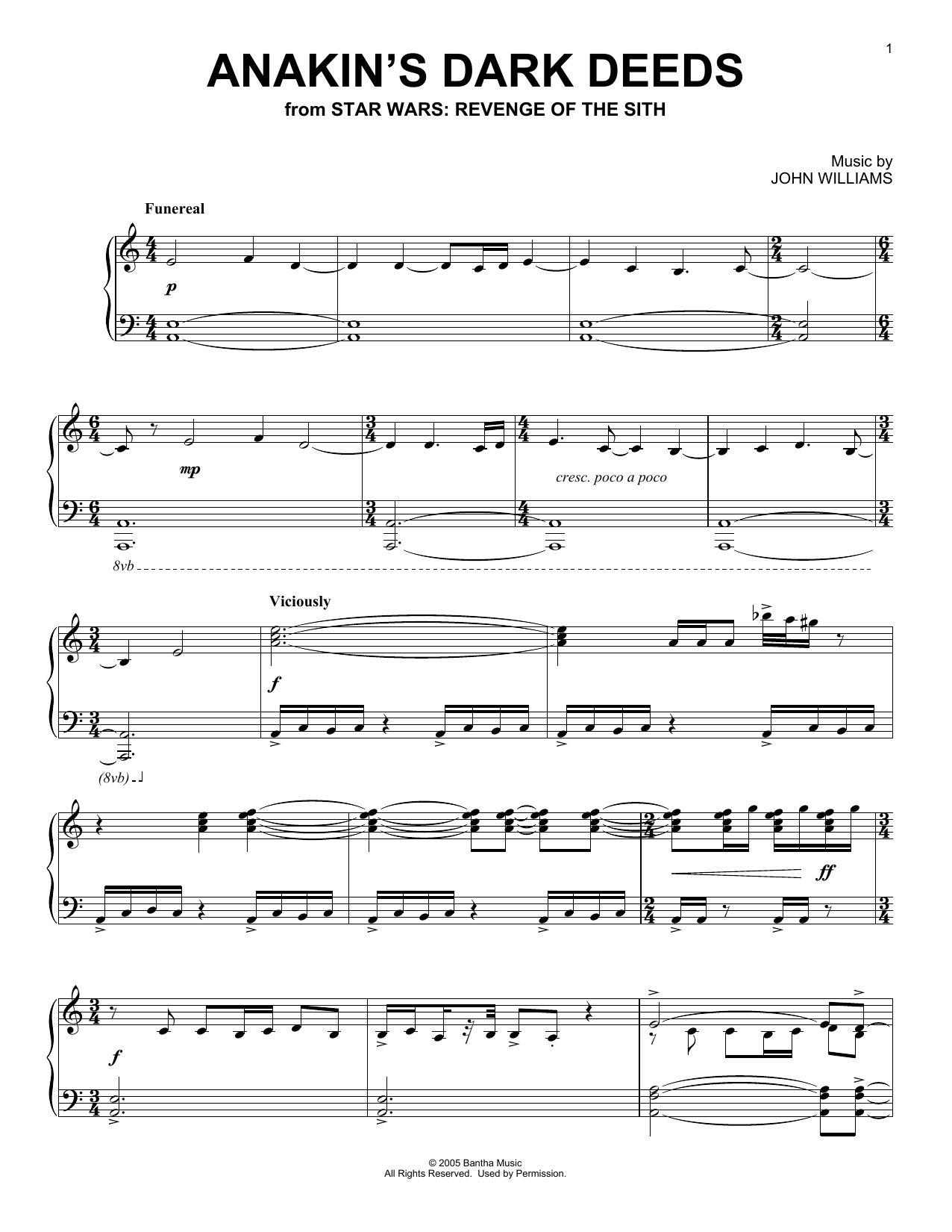 Produktbild zu: Anakin's Dark Deeds (from Star Wars: Revenge Of The Sith)