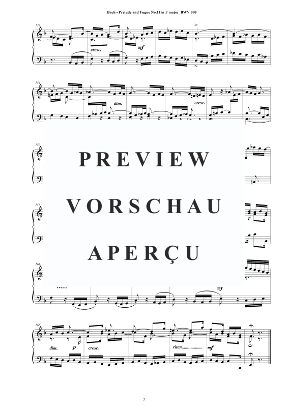 Product gallery: Page 8 of 8 Prelude and Fugue No. 11 in F major BWV 880, , Solo Piano
