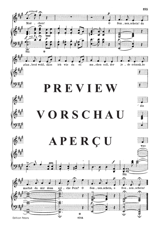 Product gallery: Page 3 of 3 An den Sonnenschein, Op 36 No.4, , Medium Voice and Piano