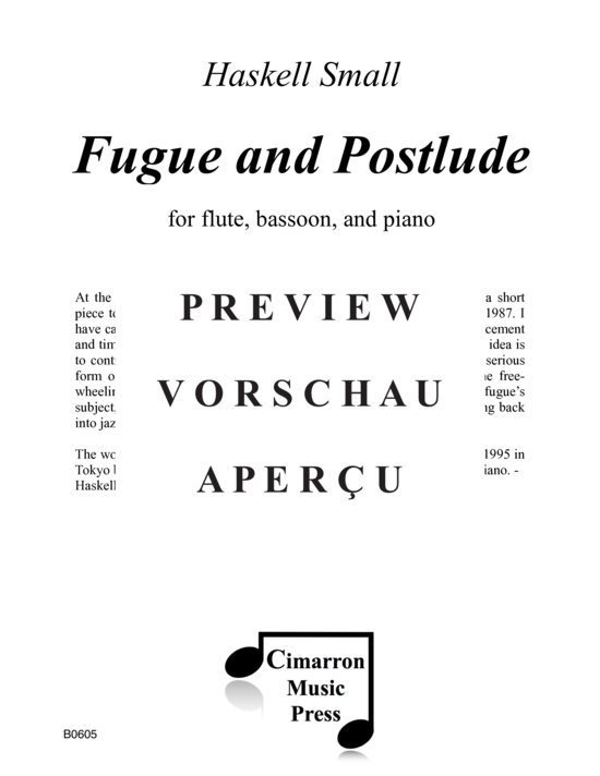Product gallery: Page 3 of 21 Fugue and Postlude , , (flute, bassoon and piano)