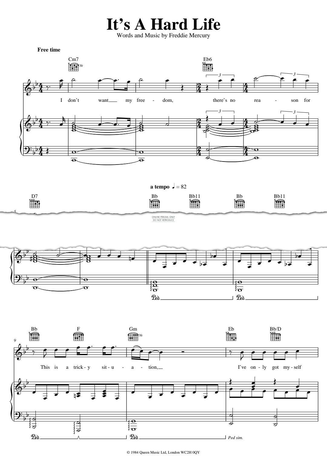 Produktgalerie: Seite 1 von 1 It's A Hard Life, Queen, Gesang, Gitarre, Klavier