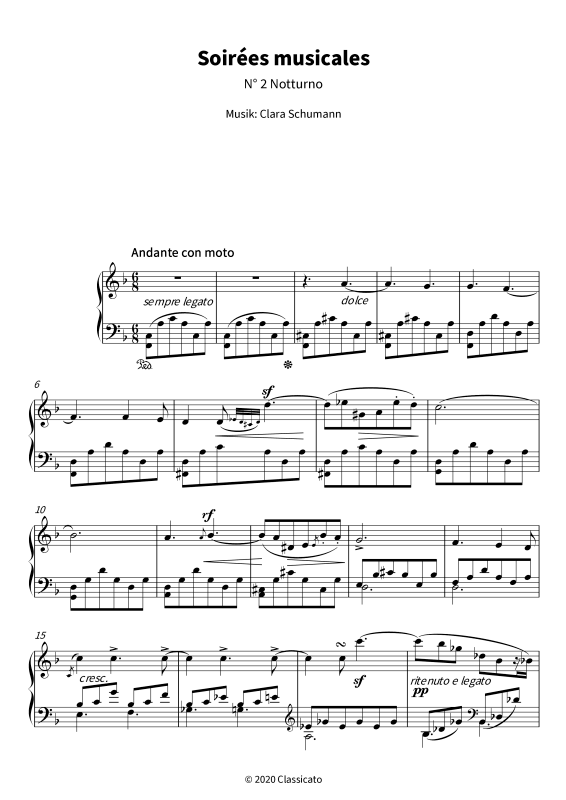 Product picture to: Notturno F-Dur - aus Soirées musicales op. 6 Nr. 2Clara Schumann
