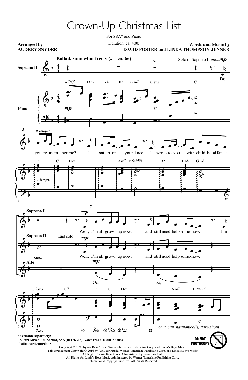 Produktgalerie: Seite 1 von 1 Grown-Up Christmas List (arr. Audrey Snyder), Amy Grant, Chor