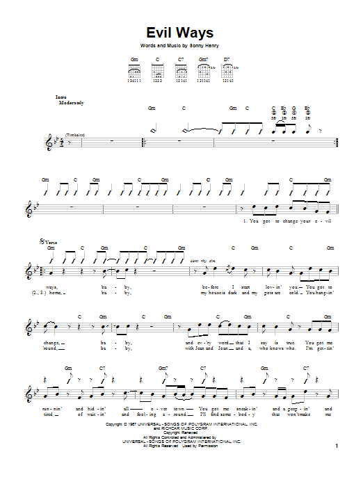 Product gallery: Page 1 of 1 Evil Ways, Santana