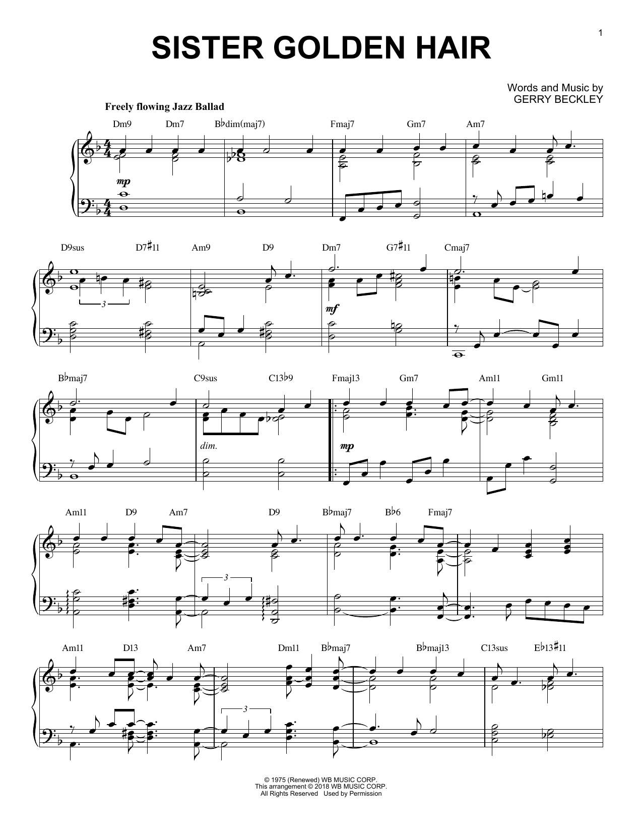 Produktbild zu: Sister Golden Hair [Jazz version]