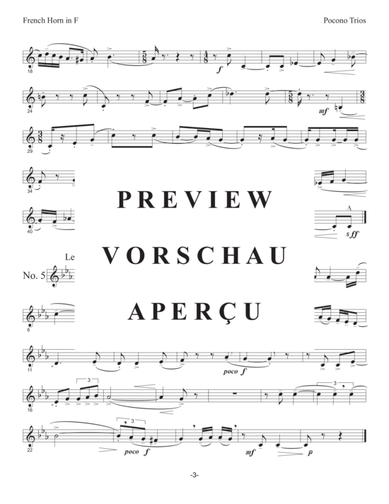Produktgalerie: Seite 19 von 21 Pocono Trios , , (Trio für Trompete in B, Horn/Trompete in B + Posaune/Euphonium)
