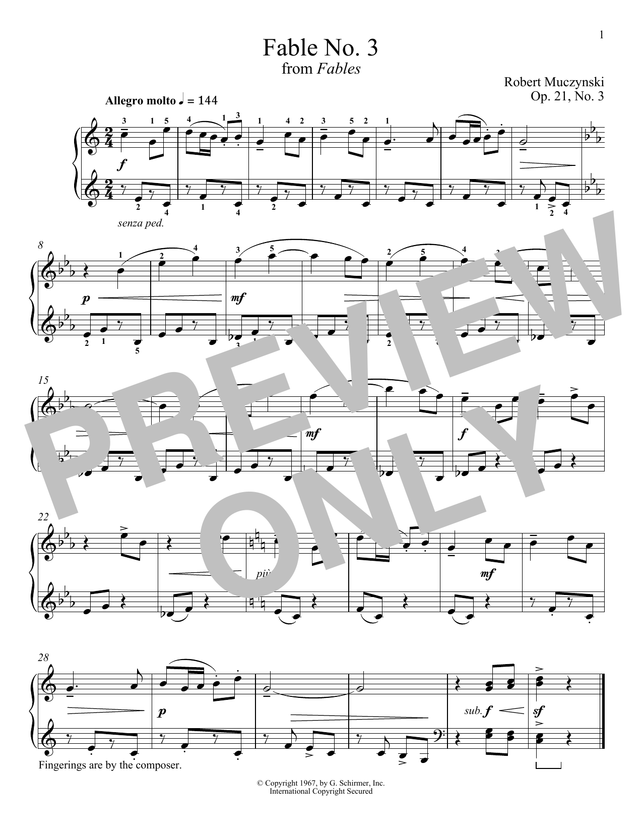 Product gallery: Page 1 of 1 Fable No. 3, Op. 21, Robert Muczynski
