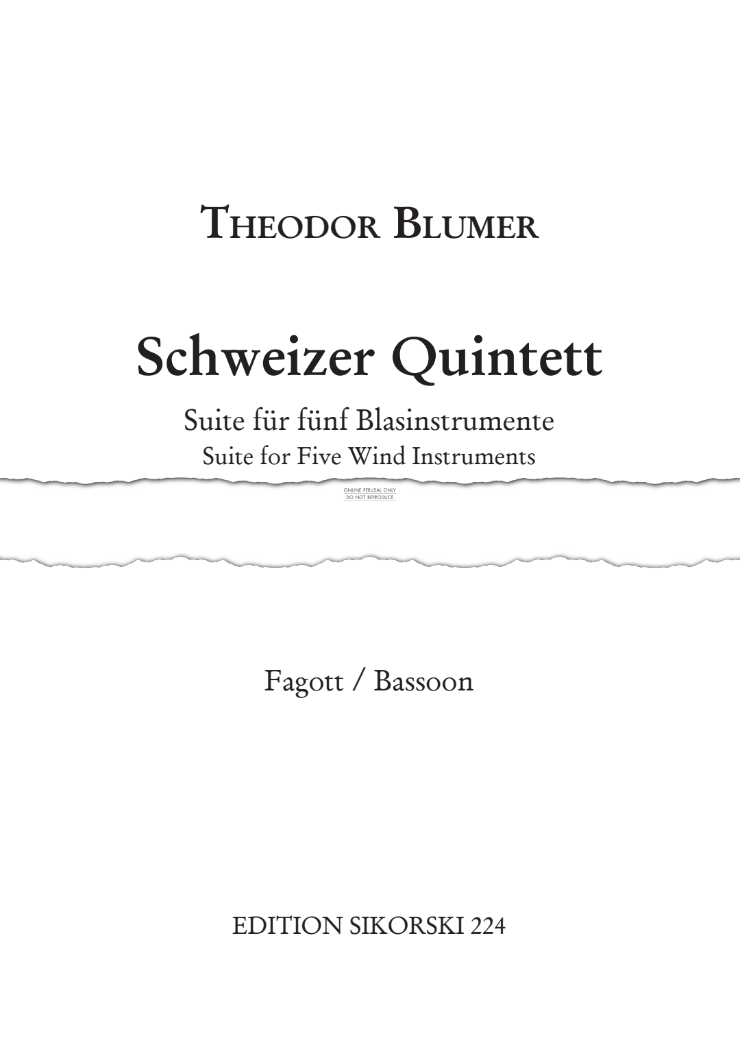 Product picture to: Schweizer Quintett [Swiss Quintet]