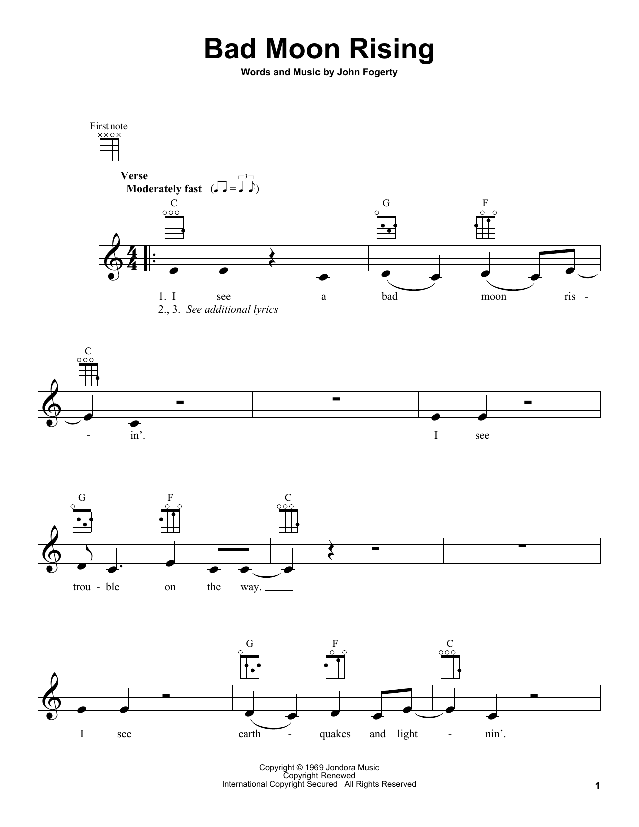 Product gallery: Page 1 of 1 Bad Moon Rising, Creedence Clearwater Revival