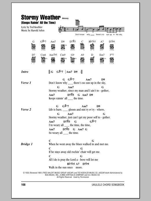 Product gallery: Page 1 of 1 Stormy Weather (Keeps Rainin' All The Time), Harold Arlen