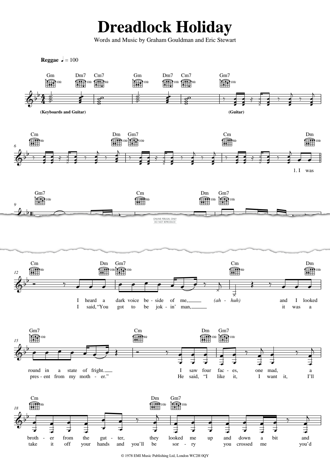 Product gallery: Page 1 of 1 Dreadlock Holiday, 10cc