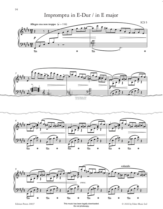 Produktgalerie: Seite 1 von 1 Impromptu in E Major, ICS 5, Clara Schumann, Klavier