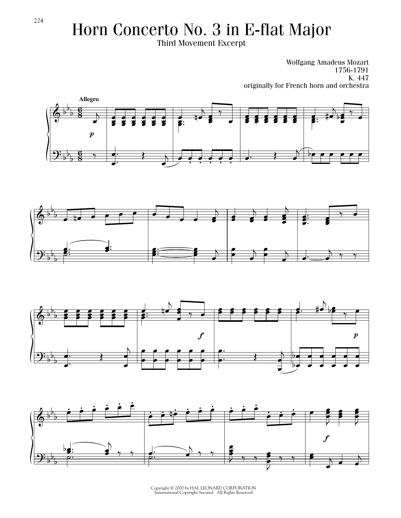 Product picture to: Horn Concerto No. 3, Third Movement Excerpt