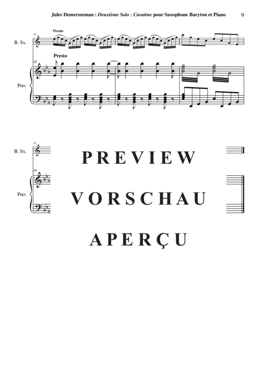 Product gallery: Page 10 of 13 Deuxieme Solo: Cavatine , , (baritone saxophone + piano)