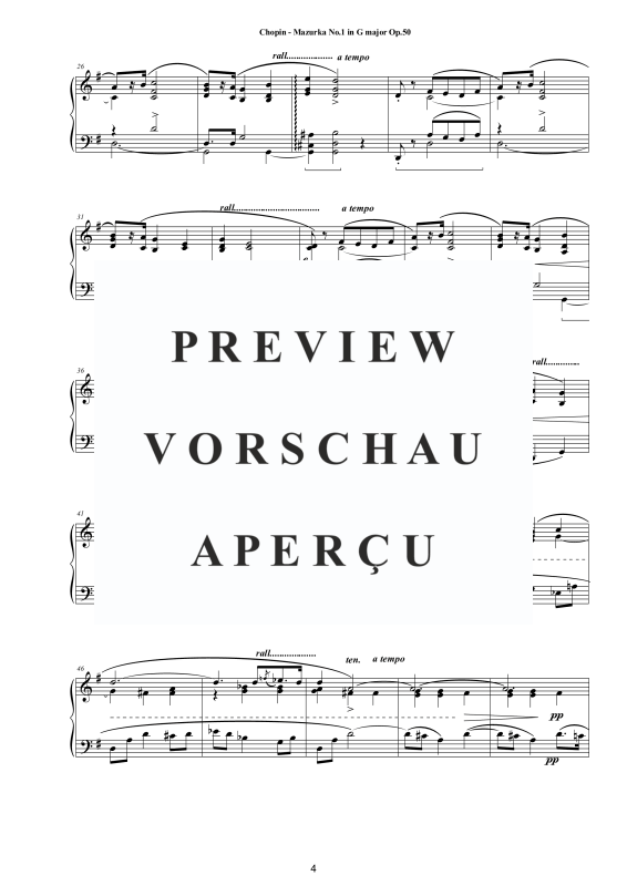 Produktgalerie: Seite 5 von 11 3 Mazurkas Op. 50 für Klavier - Vollständige Partituren, , Klavier Solo