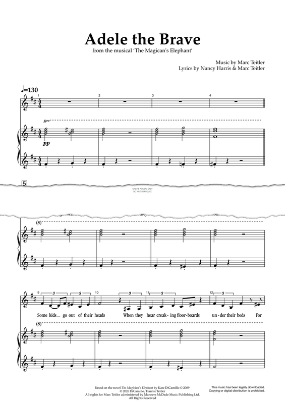 Produktgalerie: Seite 1 von 1 Adele The Brave (from 'The Magician's Elephant'), Marc Teitler, Gesang, Klavier