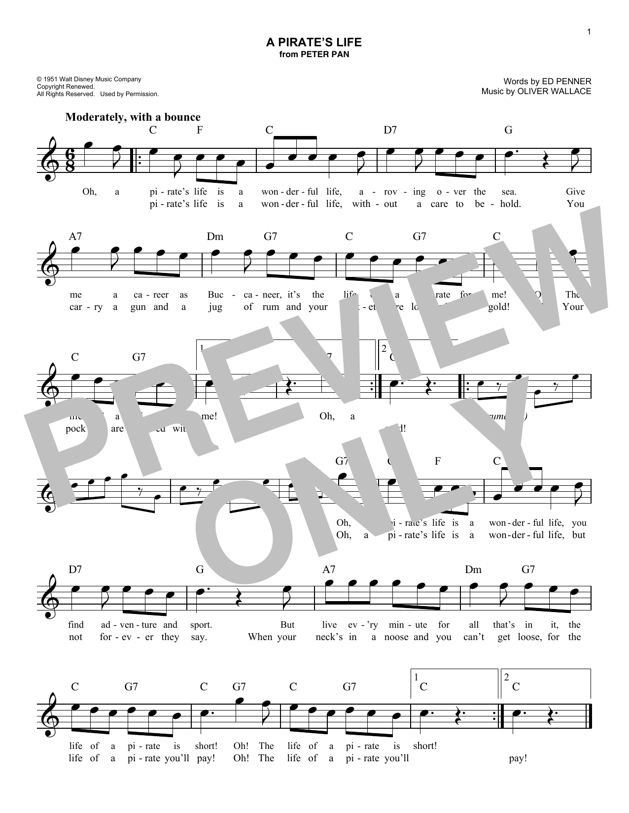 Produktbild zu: A Pirate's Life (from Peter Pan)