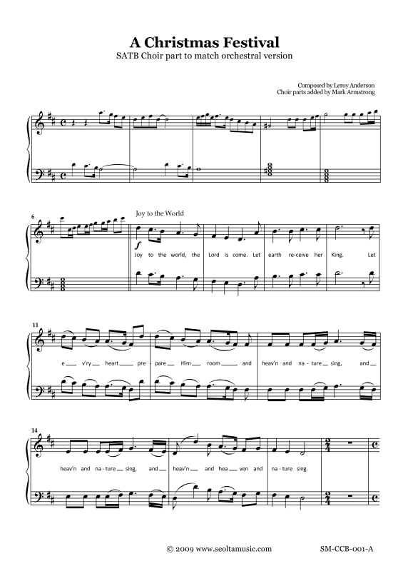 Product picture to: A Christmas Festival (SATB Choir part only)Leroy Anderson