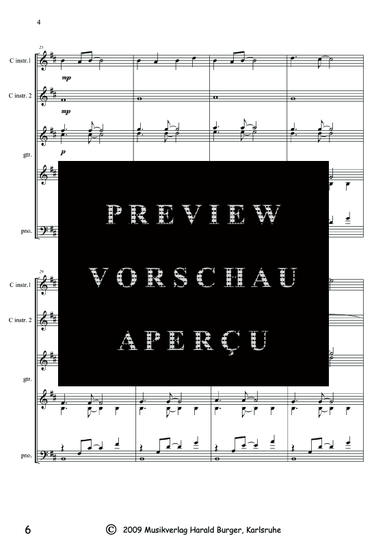 Produktgalerie: Seite 9 von 11 Shadows (Partitur), , Gemischtes Ensemble 2 Instrumente in C, 4 Gitarren und Klavier
