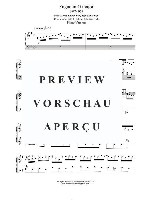 Produktgalerie: Seite 2 von 4 Fuge in G-Dur BWV 957 - Piano Version, , Klavier Solo